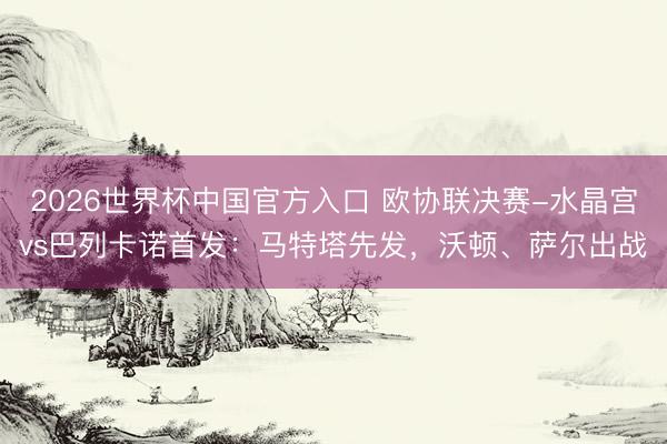 2026世界杯中国官方入口 欧协联决赛-水晶宫vs巴列卡诺首发：马特塔先发，沃顿、萨尔出战