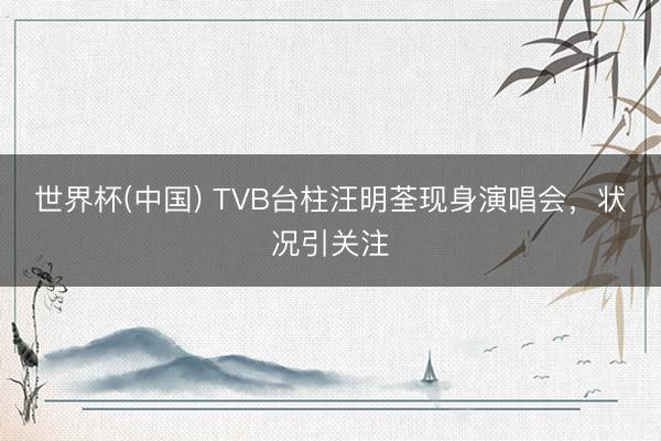 世界杯(中国) TVB台柱汪明荃现身演唱会，状况引关注